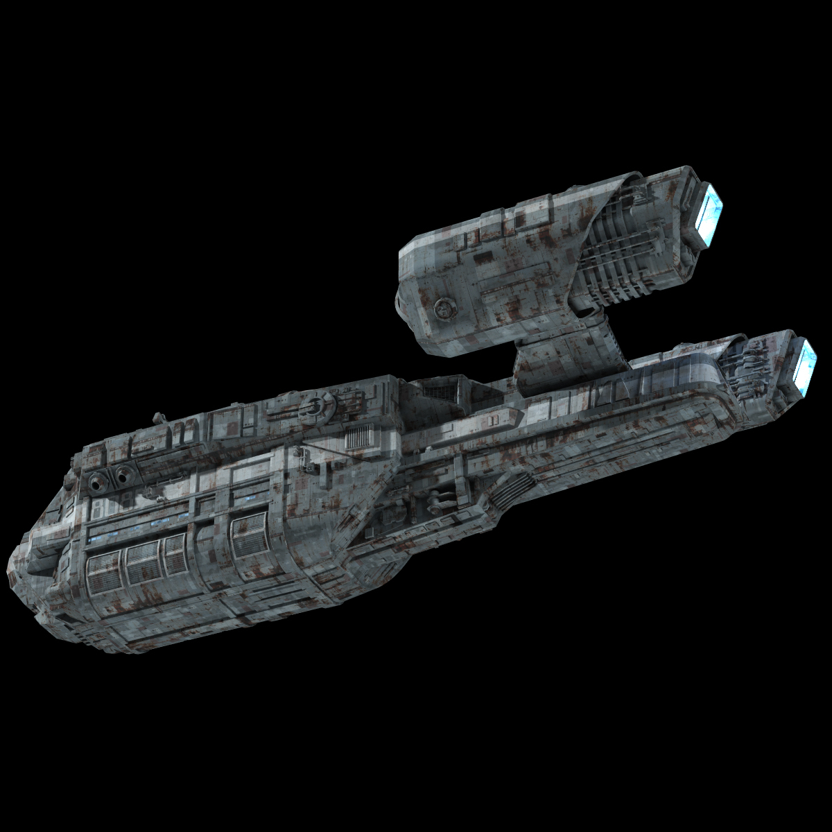 dxf space freighter