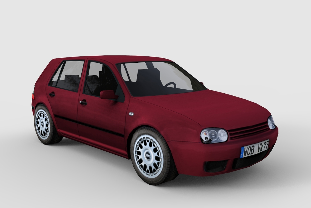 multicolor volkswagen golf iv 3d max