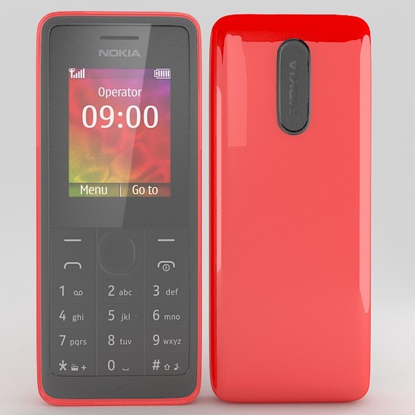 3d nokia 106 black white