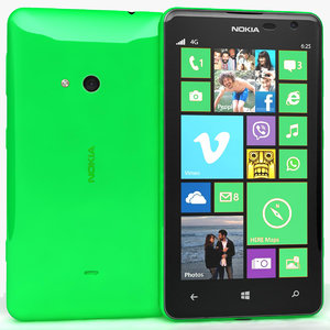 3d model nokia lumia 625 green