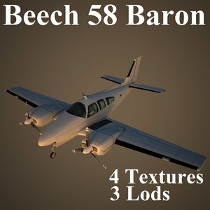 beech 58 3d model