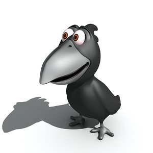 3d model cartoon crow