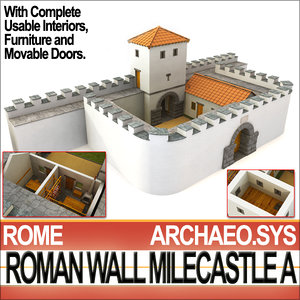 ancient roman wall milecastle 3d model