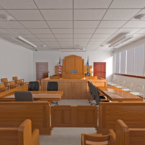 3d courtroom scene