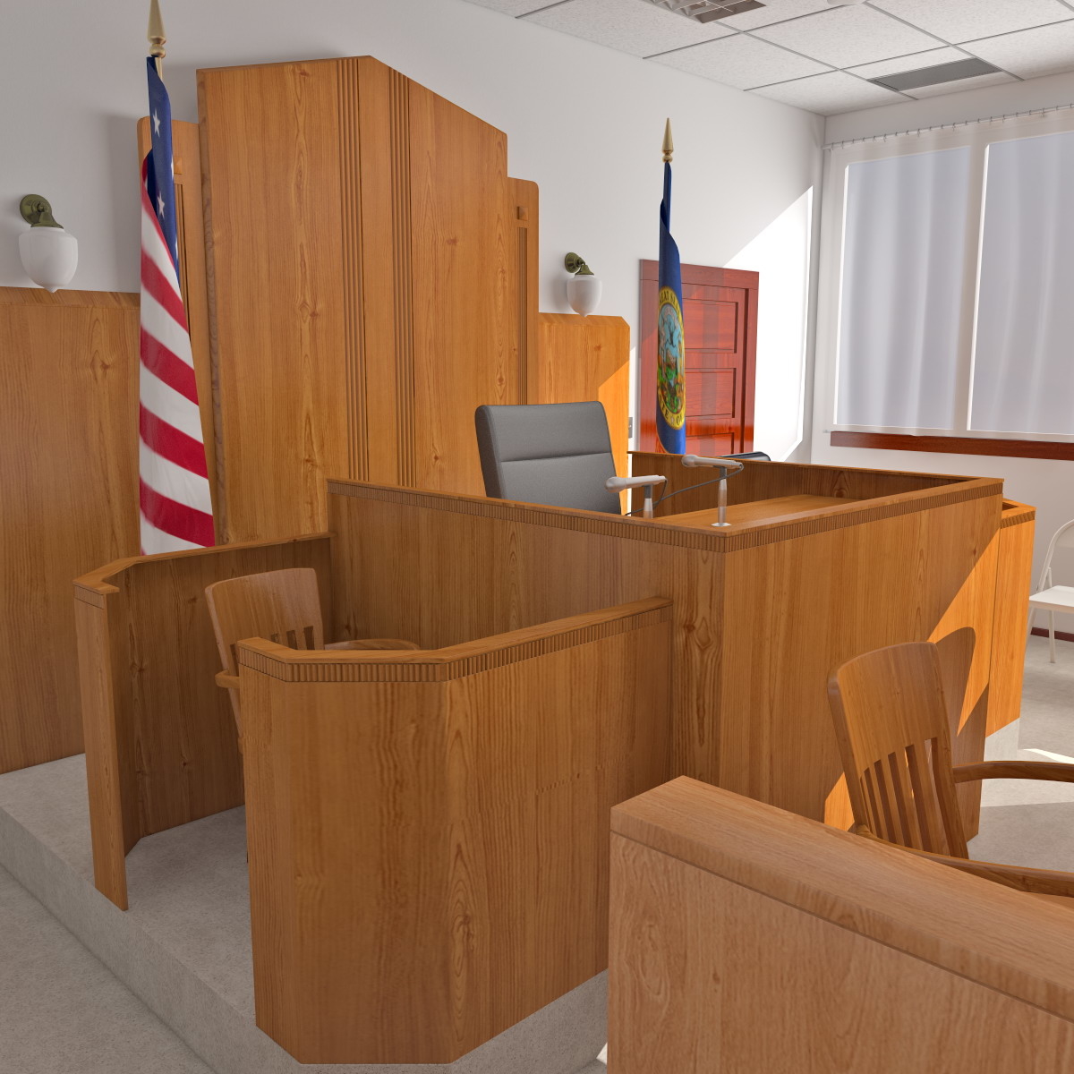 3d courtroom scene