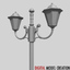 3d cast iron street lamp