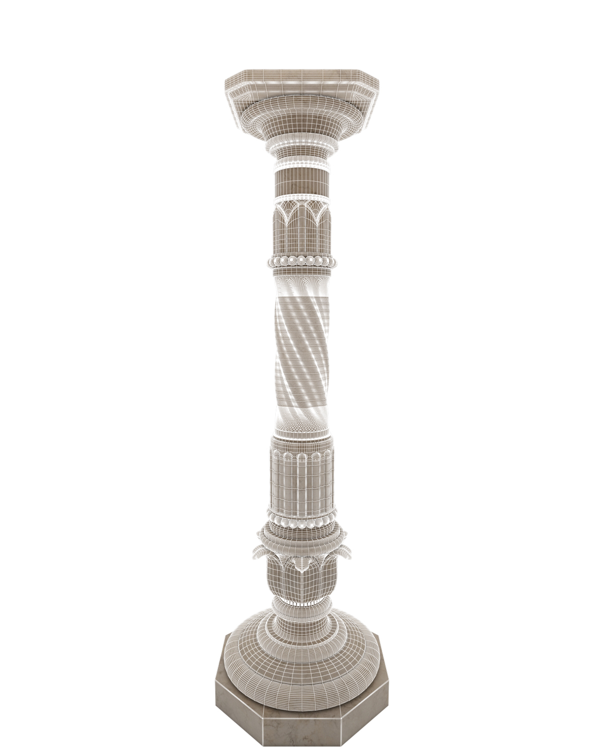 decorative vintage pillar 3d 3ds