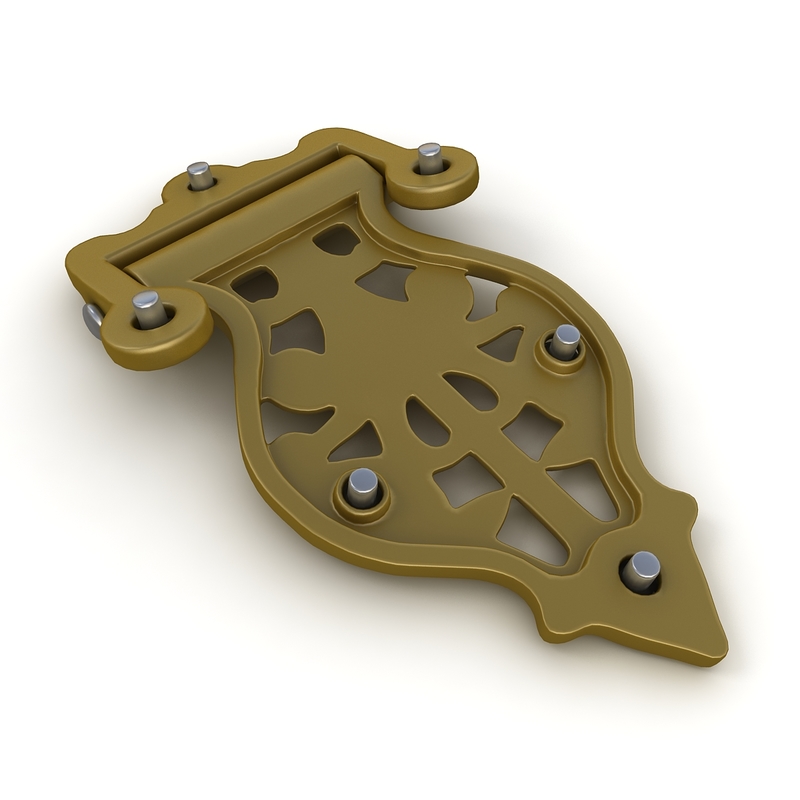 retro door gate hinge 3d model