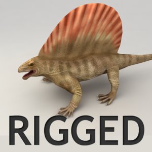 3d 3ds rigged edaphosaurus