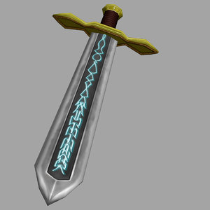 runed broadsword sword 3d model