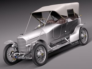 3d car classic antique austro model