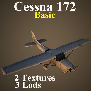 3d cessna 172 basic aircraft