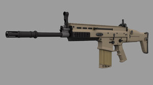 3d model of scar-h assault rifle