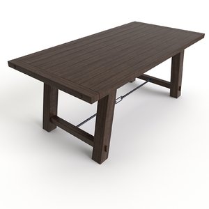 free dining table benchwright fixed 3d model