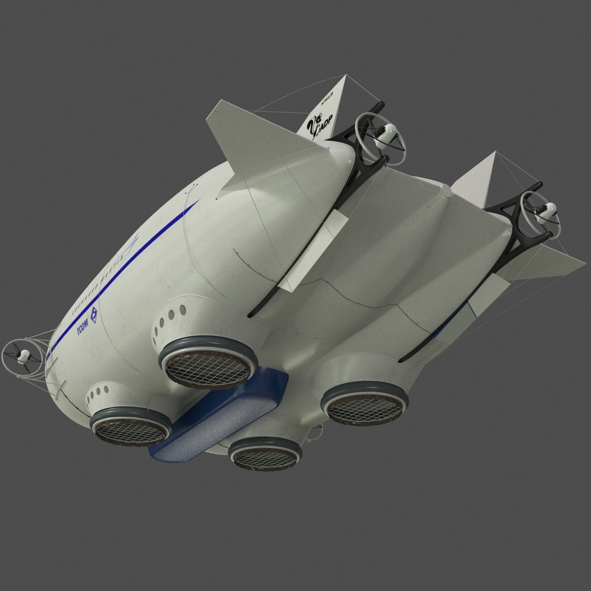 空气静力混合飞艇洛克希德马丁公司p 7913d模型