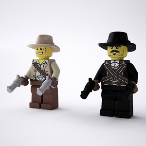 3d max rigged lego cowboy