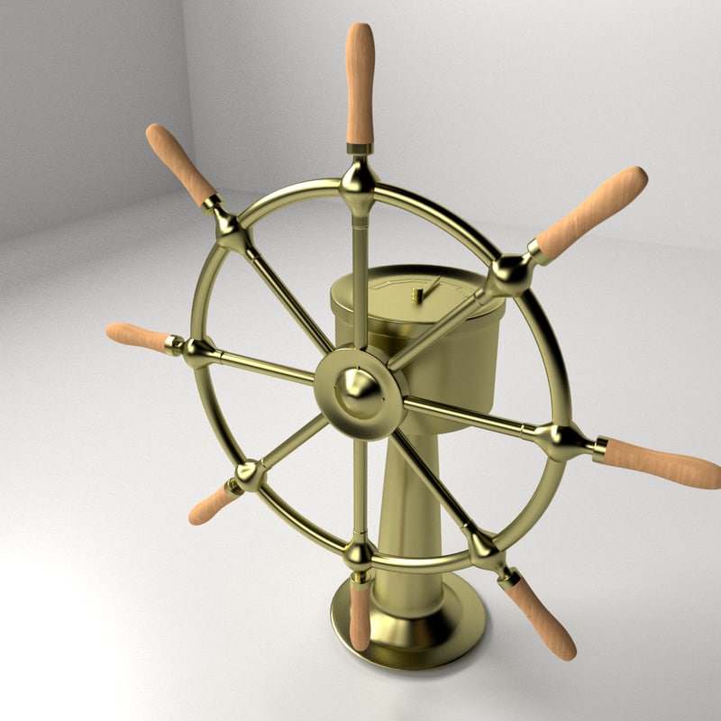 3d model ships wheel