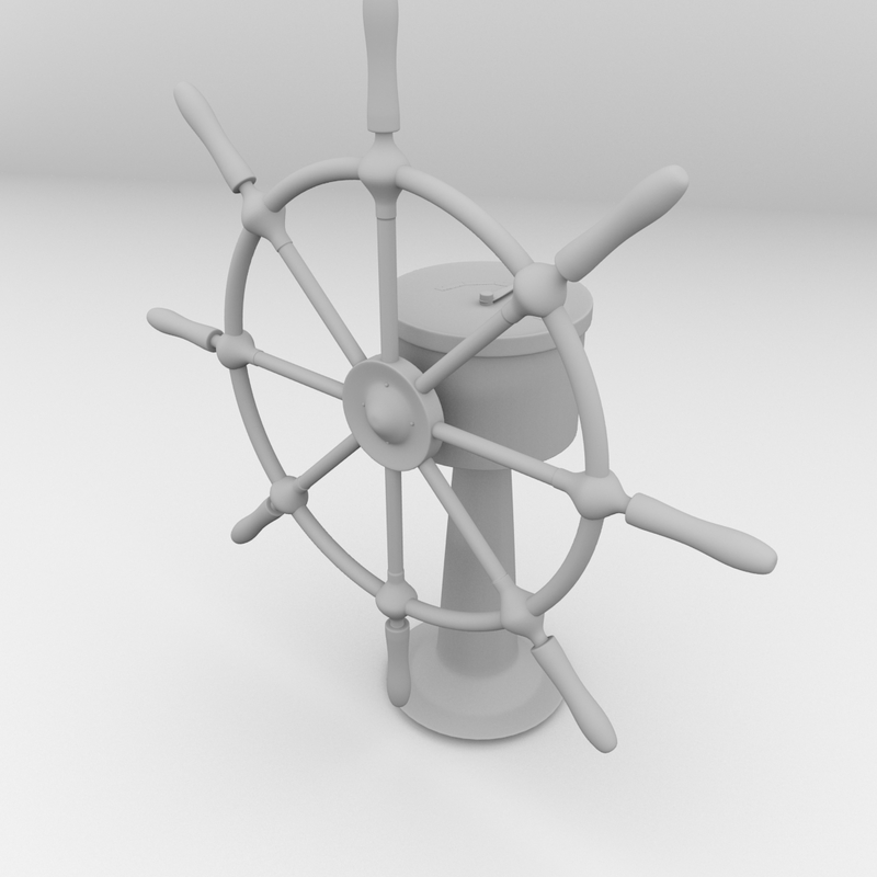 3d model ships wheel