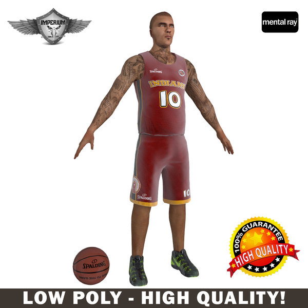 3d model of basketball player character