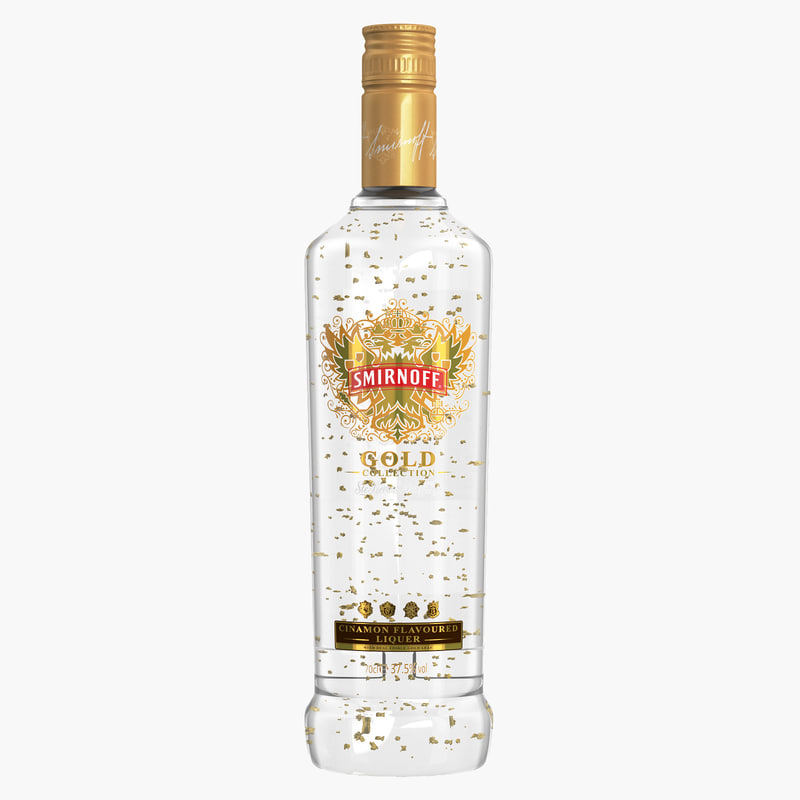 3d smirnoff gold vodka bottle