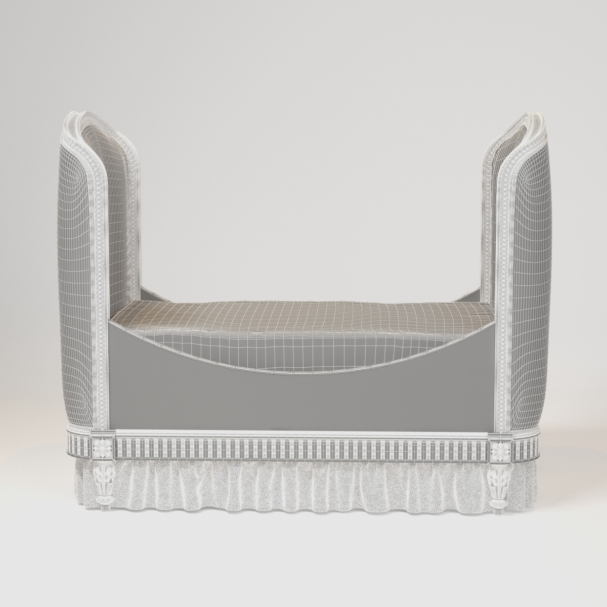 3d restoration hardware belle upholstered