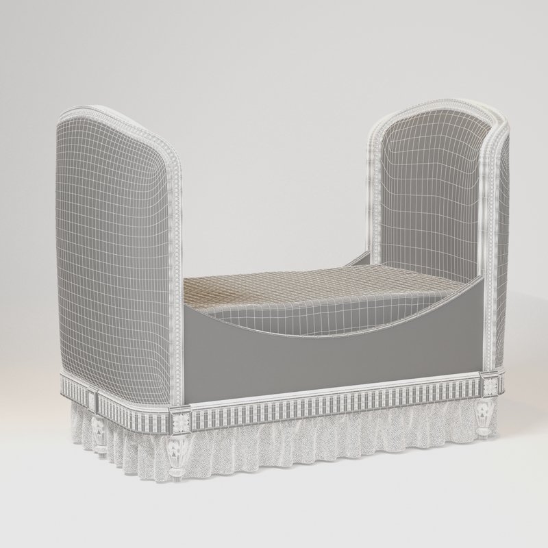 3d restoration hardware belle upholstered