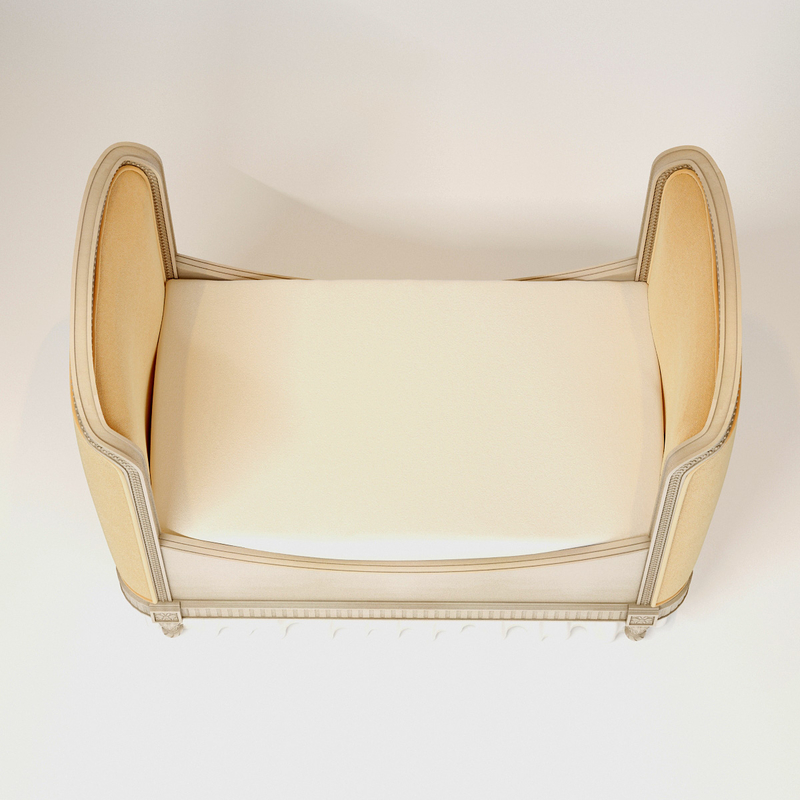 3d restoration hardware belle upholstered