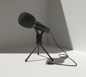 3d black microphone stand