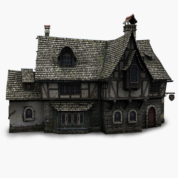 fantasy old blacksmith house obj