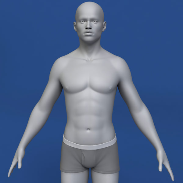 realistic african man body 3d model
