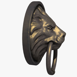3d x lion door knocker