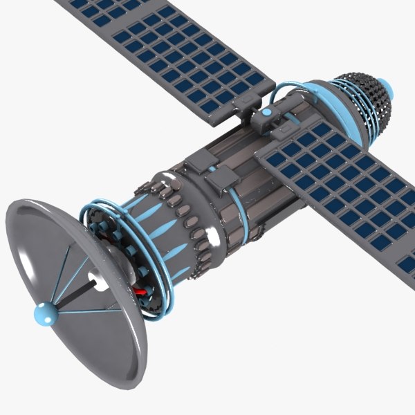 3d model cartoon satellite toon