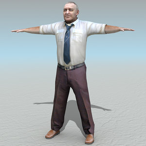 casual old man 3d model