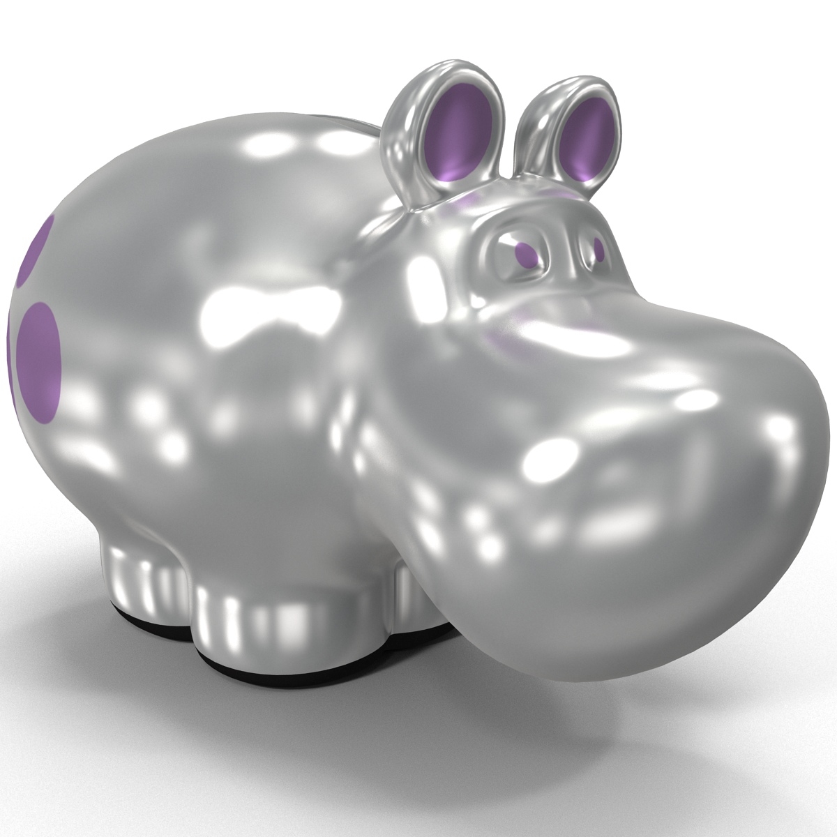 3d model of hippo coin bank