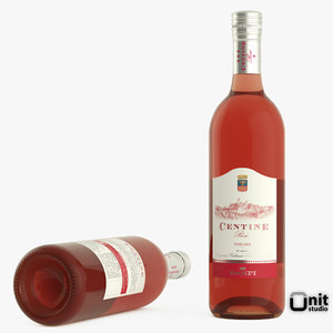 bottle wine banfi tuscany 3d 3ds