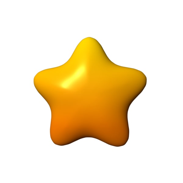 3d cartoon star rounded model