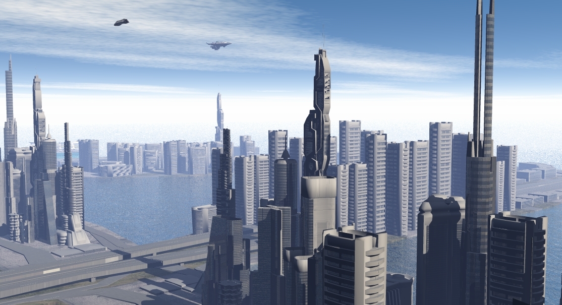 free obj model city scifi fantasy