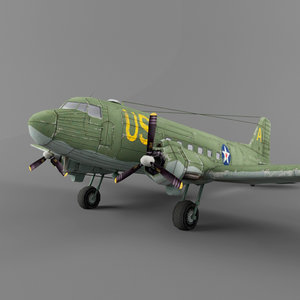douglas c-47 transport 3d max