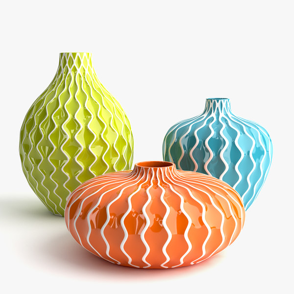 Set of 3 25016-3 Vases NEW IMAX Agatha Ceramic Vases