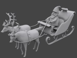 3d santa sleigh model