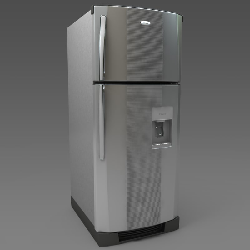 Whirlpool Top Freezer Refrigerator 3D Model MAX OBJ FBX 
