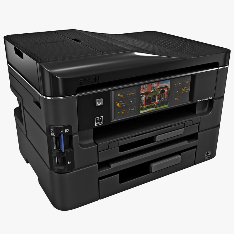 3d Model Wireless Printer Epson Workforce