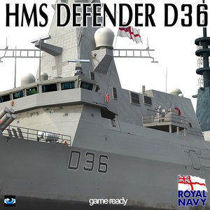 3ds max hms defender d36 type 45