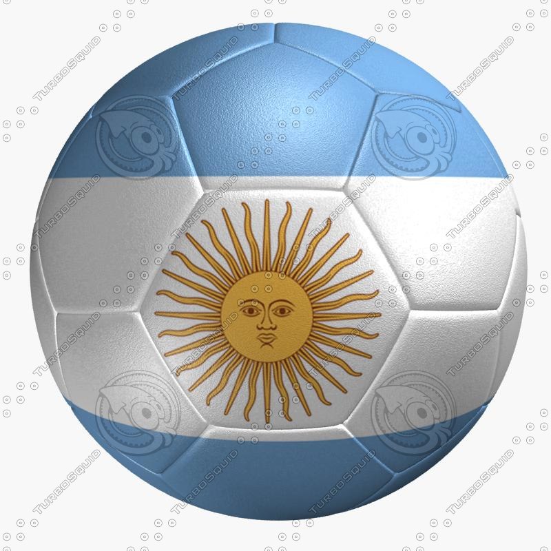 soccer ball argentina flag 3ds