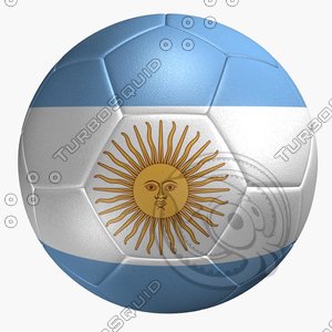 soccer ball argentina flag 3ds