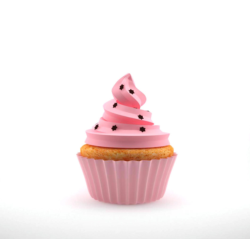 Strawberry Cupcake 3d