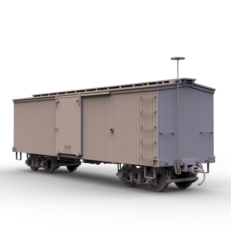 narrow gauge box car 3d model