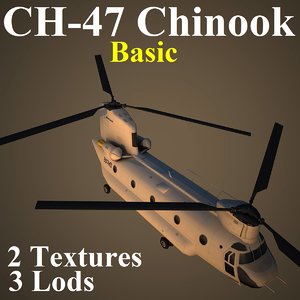 ch-47 chinook basic helicopter 3d model
