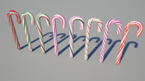 3d 8 candy canes model