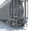 freight train cargo cars 3d model